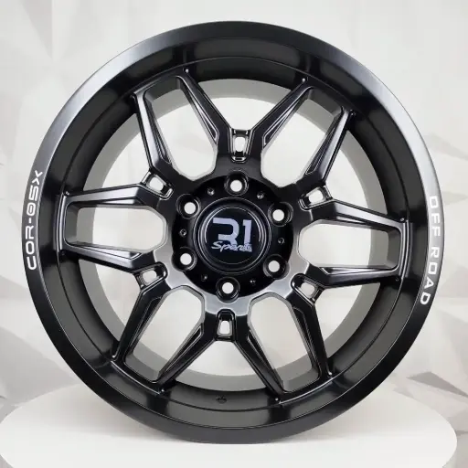 [188627] RIN 18X9 6-139.7 R1 SPORT COR-05X MATTE BLACK+MILLING WORDS ET15 CB106.1