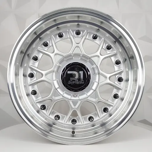 [154853] RIN 15X8 4-100/114.3 R1 SPORT QC1286 BB SILVER MACHINE LIP+RIVETS* ET20 CB73.1