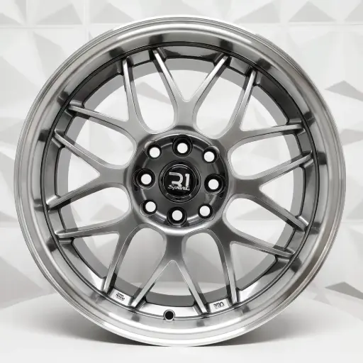 [161545F] RIN 16X7 5-100 R1 SPORT SH37 HYPER BLACK MACHINE LIP ET30 CB73.1