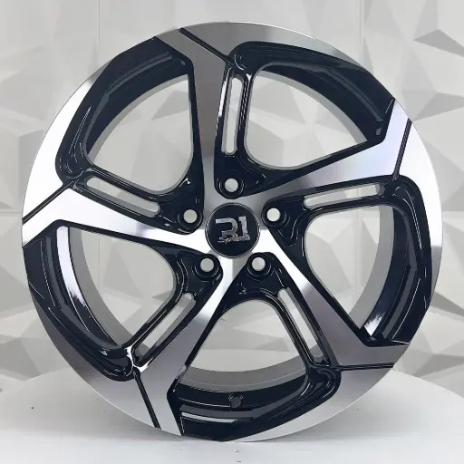 [169296] RIN 16X7 5-100 R1 SPORT GL002 BLACK MACHINE FACE ET35 CB73.1