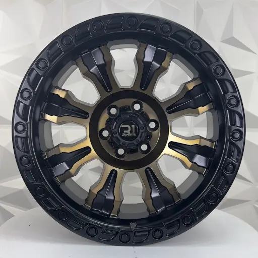 189258 RIN 18X9 5-114.3 R1 SPORT FBX087 MATTE BLACK MACHINE FACE+BRONZE ET0 CB73.1 5-114.3