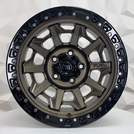 [154638] RIN 15X8 5-114.3 R1 SPORT QC1261 FL BRONZE+BLACK LIP+RIVETS* ET0 CB83