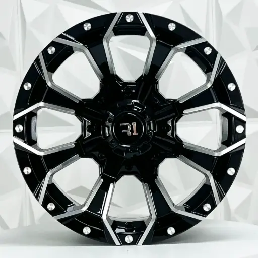 [164547] RIN 16X8 6-139.7 R1 SPORT QC827 FU BLACK MILLING ET10 CB106.1