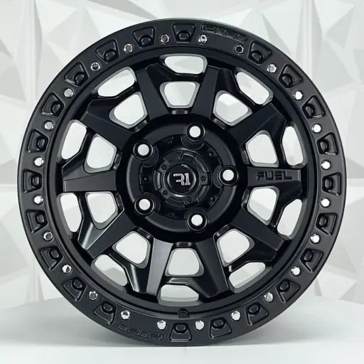 [174632] RIN 17X9 5-135 R1 SPORT QC1261 MATE BLACK+CHROME RIVETS* ET0 CB87.1
