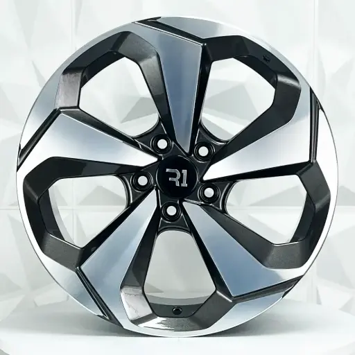 [187506] RIN 18X8 5-114.3 R1 SPORT JA002 GUNMETAL MACHINE FACE ET50 CB64.1