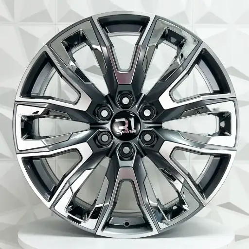 [229291] RIN 22X9 6-139.7 R1 SPORT 7041 GUNMETAL MACHINE INSERT CHROME ET28 CB78.1