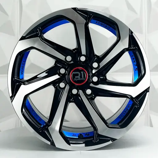 [146602] RIN 14X7.5 4-100/114.3 R1 SPORT 373 BLACK MACHINE AND BLUE UNDERCUT ET0 CB73.1