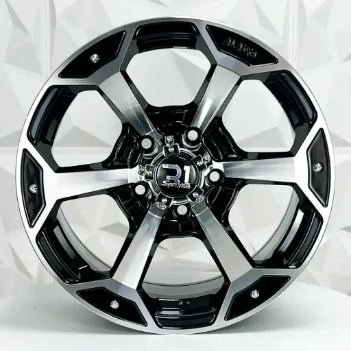 [160599] RIN 16X8 6-114.3 R1 SPORT 6989 BLACK MACHINE FACE ET0 CB66.1