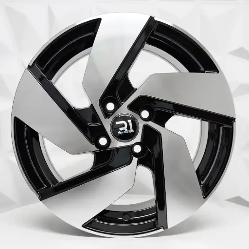[156734] RIN 15X6 5-100 R1 SPORT X070 BLACK MACHINE FACE ET35 CB73.1