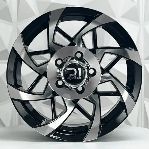 [166588] RIN 16X8 6-139.7 R1 SPORT 1074 BLACK MACHINE FACE MACHINE LIP ET-15 CB106