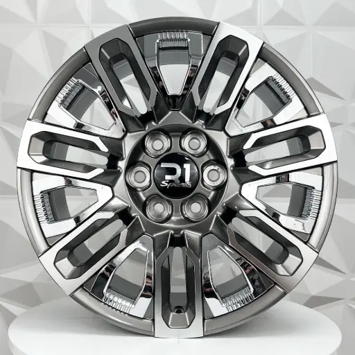 [FF228535] RIN 22X9 6-139.7 R1 SPORT TYH086 GUMETAL MF INSERT CHROME ET28 CB78.1