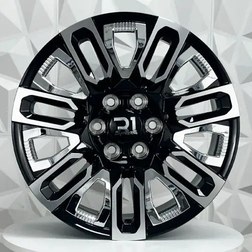 [FF228536] RIN 22X9 6-139.7 R1 SPORT TYH086 BLACK MF INSERT CHROME ET28 CB78.1