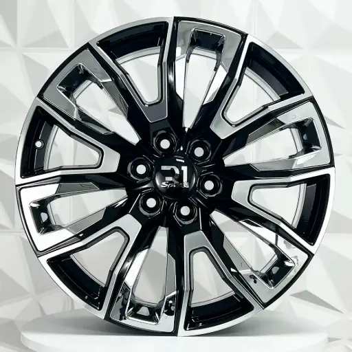 [FF208566] RIN 20X9 6-139.7 R1 SPORT TYH081 BLACK MF INSERT CHROME ET28 CB78.1