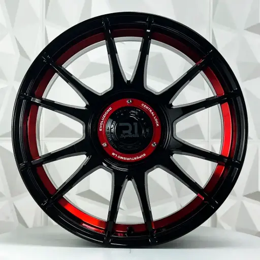 [157633] RIN 15X7 5-100 R1 SPORT JCW48 BLACK RED UNDERCUT* ET35 CB73.1