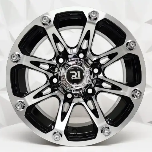 [144598] RIN 14X7 6-139.7 R1 SPORT QC815 BLACK MACHINE FACE ET-15 CB110