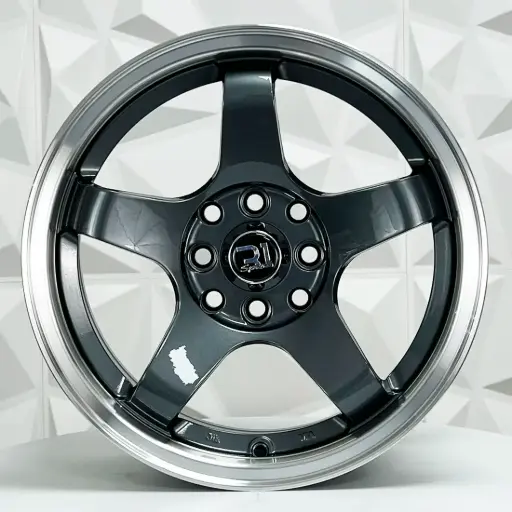 [150590F] RIN 15X7 4-100/114.3 R1 SPORT 5958F GUNMETAL MACHINE LIP ET30 CB73.1