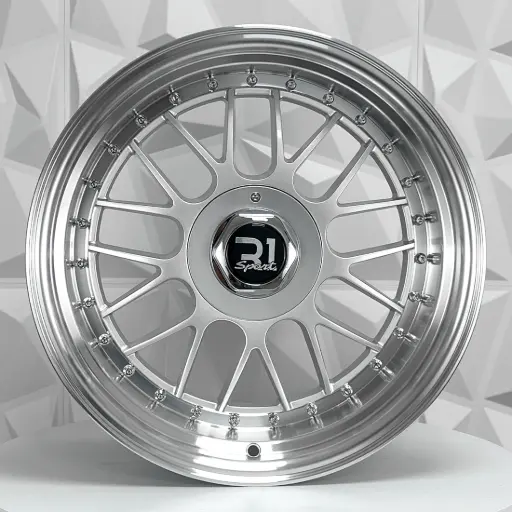 [171502F] RIN 17X8 5-100 R1 SPORT 646 SILVER MI CHROME RIVETS ET30 CB73.1