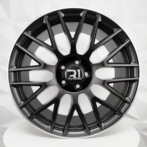 [FF228526F] RIN 22X9.5 5-112 R1 SPORT H932F MATTE BLACK MACHINE LIP ET45 CB66.5