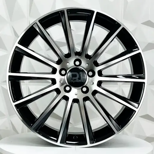 [201505F] RIN 20X8.5 5-112 R1 SPORT 866 BLACK MACHINE FACE ET43 CB66.6