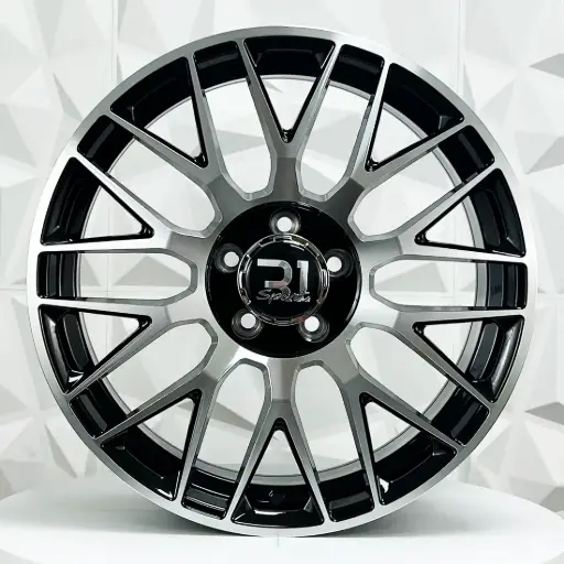 [201508F] RIN 20X8.5 5-112 R1 SPORT XF013 MACHINE BLACK ET38 CB66.45